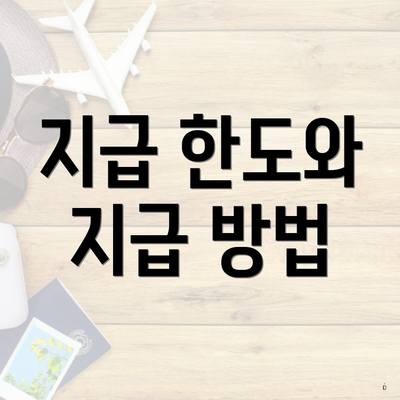 지급 한도와 지급 방법