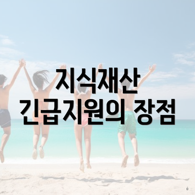 지식재산 긴급지원의 장점