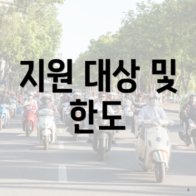 지원 대상 및 한도