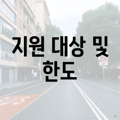 지원 대상 및 한도