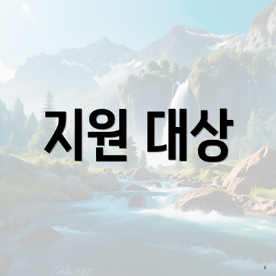 지원 대상