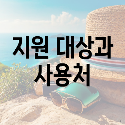 지원 대상과 사용처