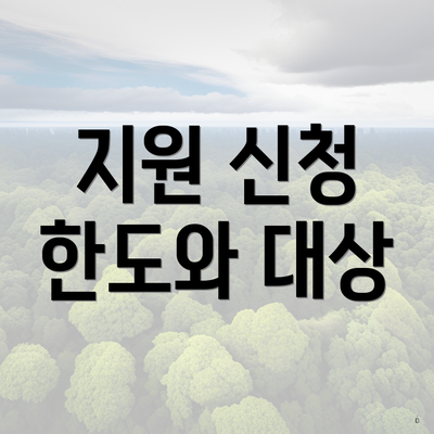 지원 신청 한도와 대상
