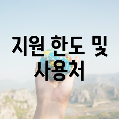지원 한도 및 사용처