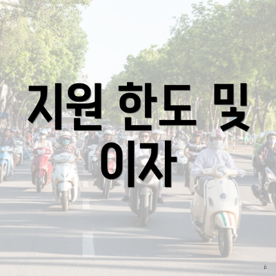 지원 한도 및 이자