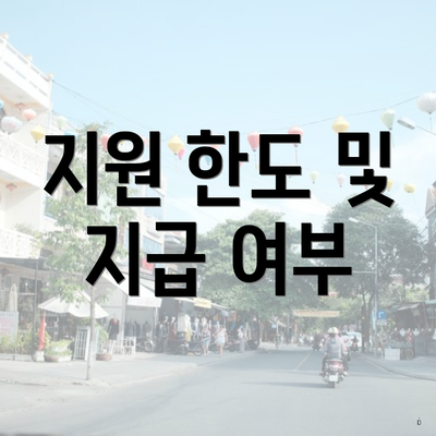 지원 한도 및 지급 여부