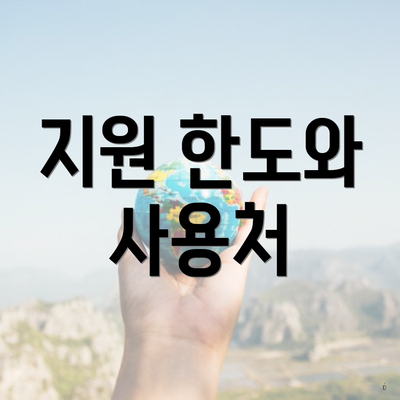 지원 한도와 사용처
