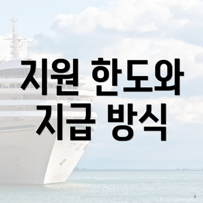 지원 한도와 지급 방식