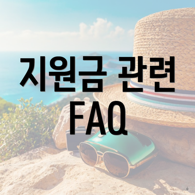 지원금 관련 FAQ