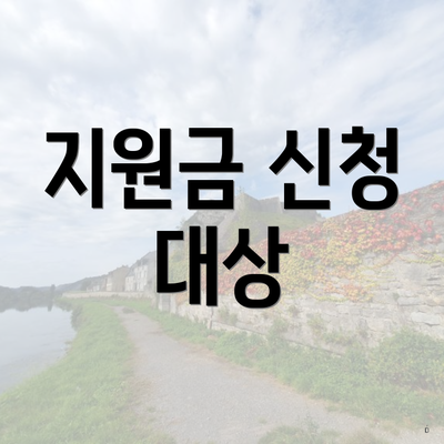 지원금 신청 대상