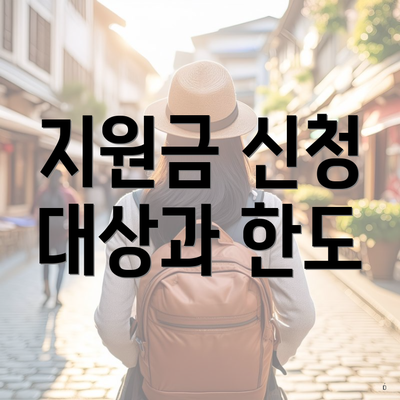 지원금 신청 대상과 한도