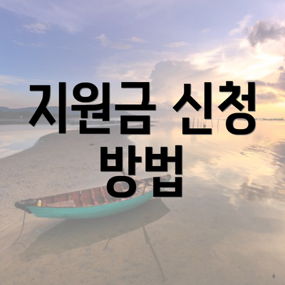 지원금 신청 방법