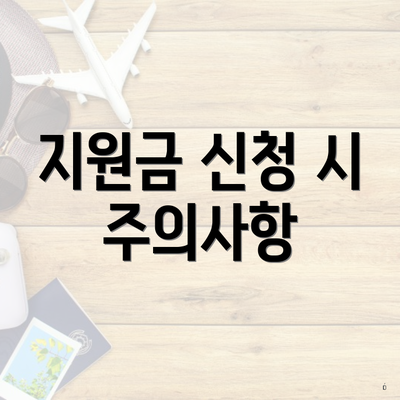지원금 신청 시 주의사항