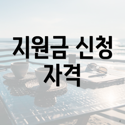 지원금 신청 자격