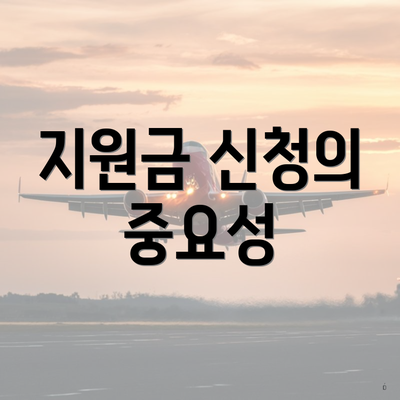 지원금 신청의 중요성