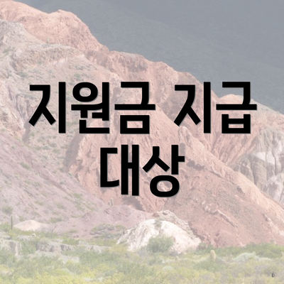 지원금 지급 대상