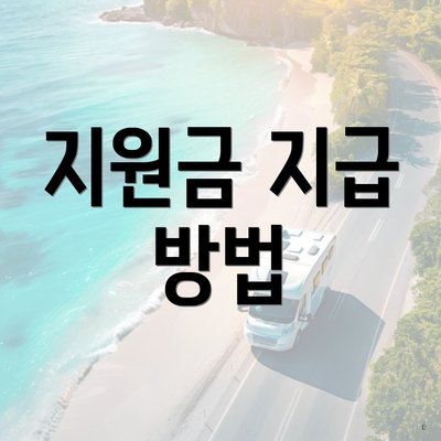 지원금 지급 방법