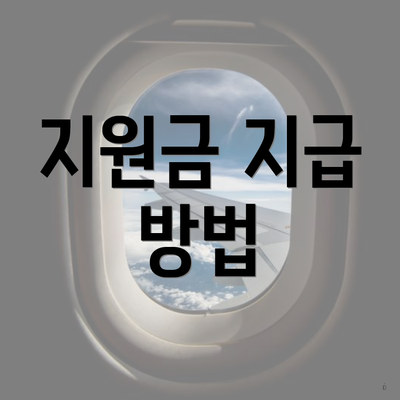 지원금 지급 방법