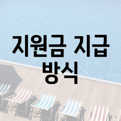 지원금 지급 방식