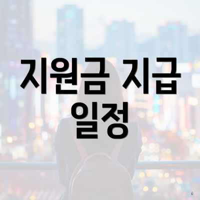 지원금 지급 일정