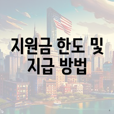 지원금 한도 및 지급 방법
