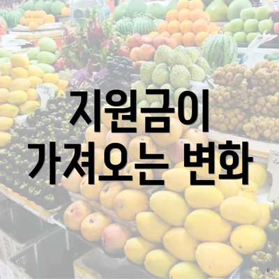 지원금이 가져오는 변화
