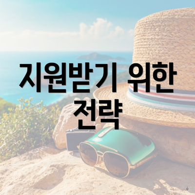 지원받기 위한 전략