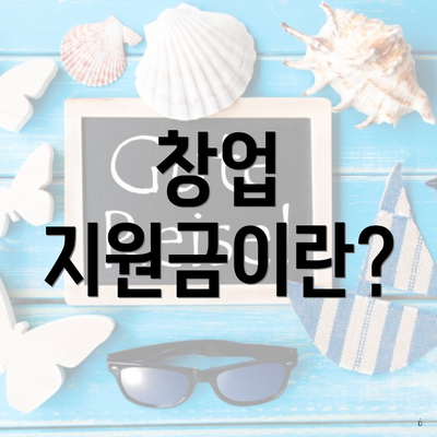 창업 지원금이란?