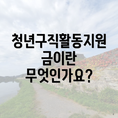 청년구직활동지원금이란 무엇인가요?