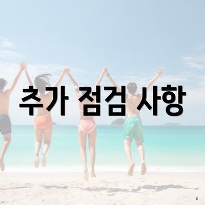 추가 점검 사항