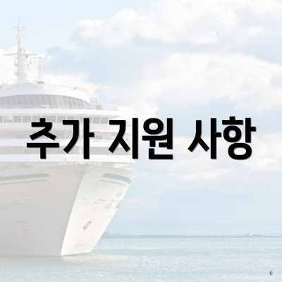 추가 지원 사항