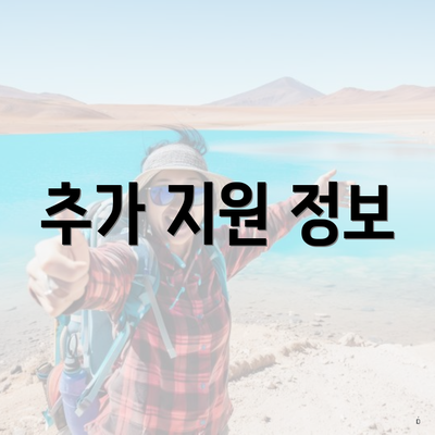 추가 지원 정보