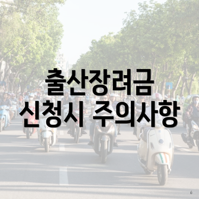 출산장려금 신청시 주의사항