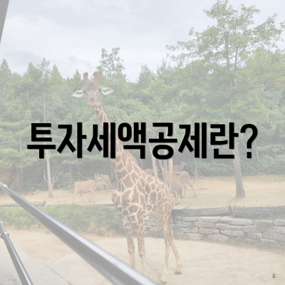투자세액공제란?