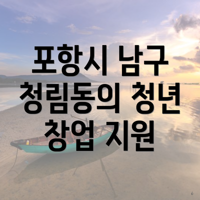 포항시 남구 청림동의 청년 창업 지원
