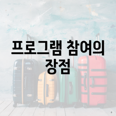 프로그램 참여의 장점