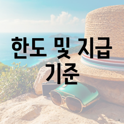 한도 및 지급 기준