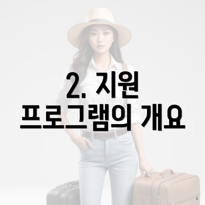 2. 지원 프로그램의 개요
