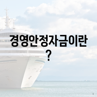 경영안정자금이란?