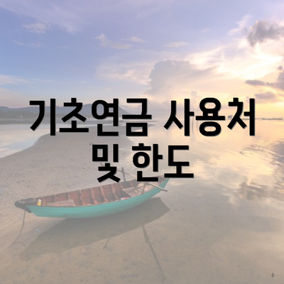 기초연금 사용처 및 한도