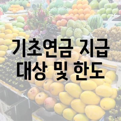 기초연금 지급 대상 및 한도