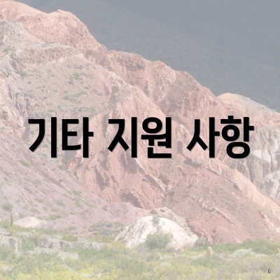 기타 지원 사항