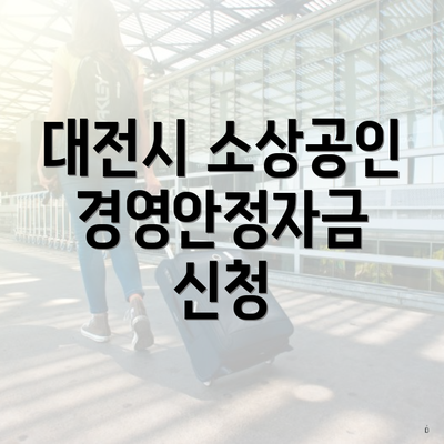 대전시 소상공인 경영안정자금 신청