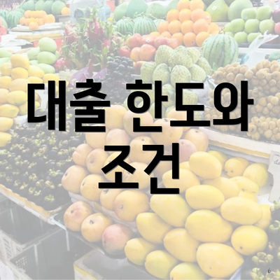 대출 한도와 조건