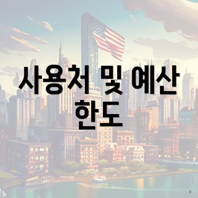 사용처 및 예산 한도