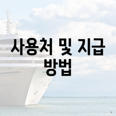 사용처 및 지급 방법