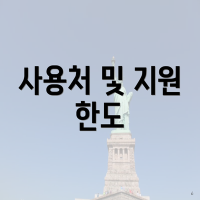사용처 및 지원 한도