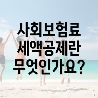 사회보험료 세액공제란 무엇인가요?