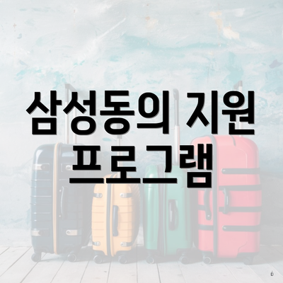 삼성동의 지원 프로그램