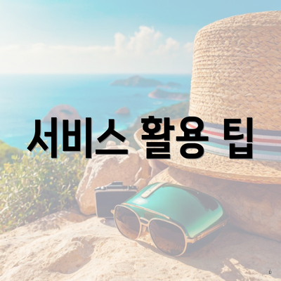 서비스 활용 팁